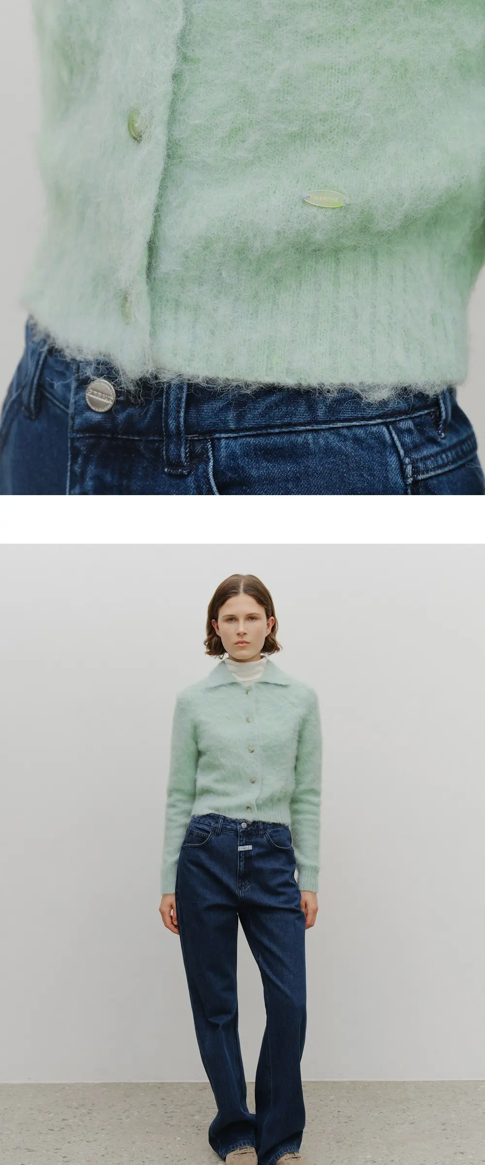 MARITHÉ FRANÇOIS GIRBAUD Women's W HAIRY COLLAR CARDIGAN Detail