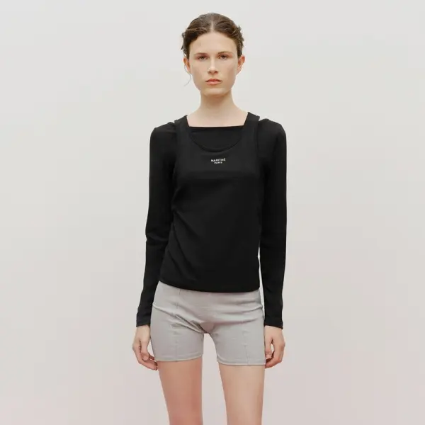 MARITHÉ FRANÇOIS GIRBAUD Women's Layered Jersey Long Sleeve T-Shirt
