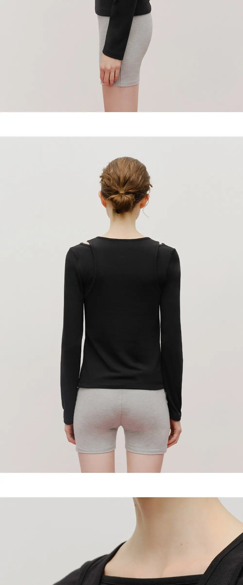 MARITHÉ FRANÇOIS GIRBAUD Women's Layered Jersey Long Sleeve T-Shirt Detail