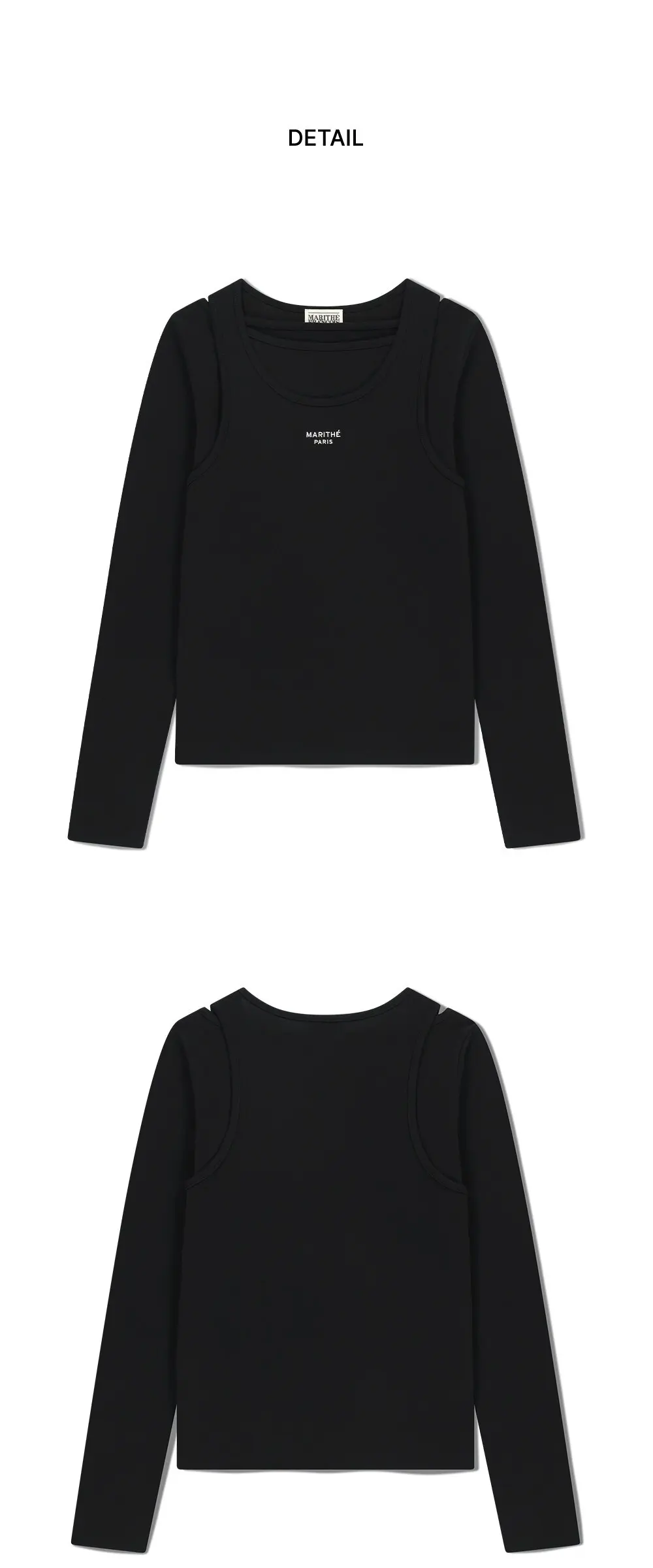 MARITHÉ FRANÇOIS GIRBAUD Women's Layered Jersey Long Sleeve T-Shirt Detail