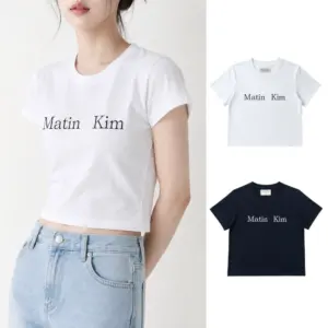 Matin Kim Logo Crop Short Sleeve Women's T-Shirt