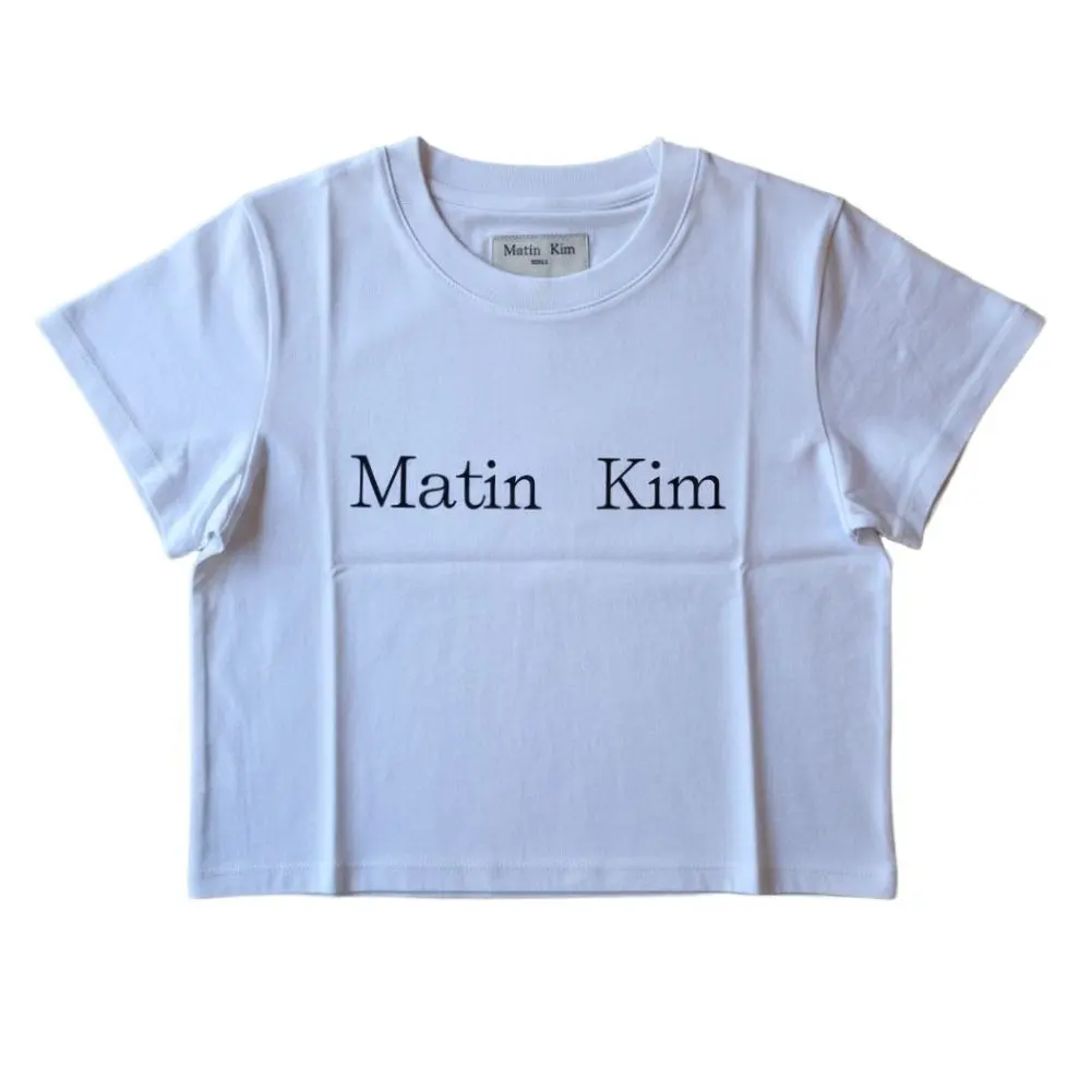 Matin Kim Logo Crop Short Sleeve Women's T-Shirt