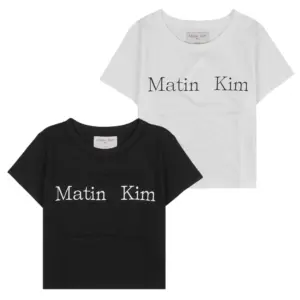 MATIN KIM Logo Crop Top Women's Short-Sleeve Cotton T-Shirt MK2400TS041M