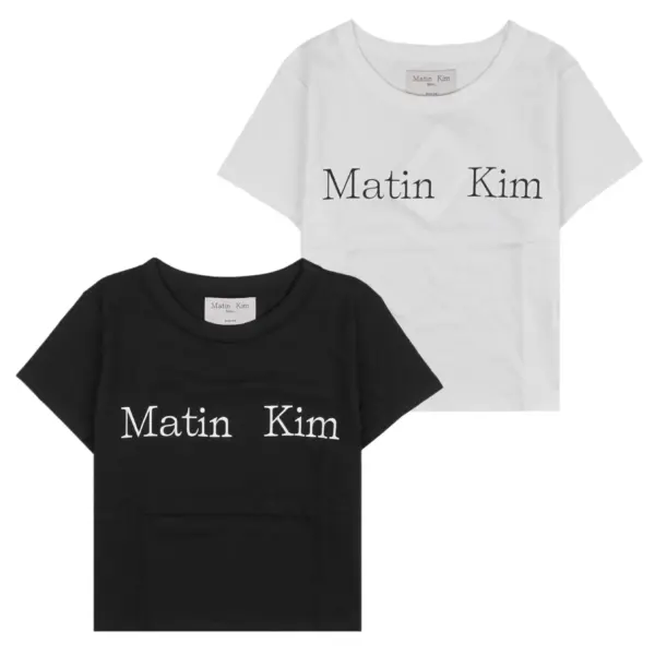 MATIN KIM Logo Crop Top Women's Short-Sleeve Cotton T-Shirt MK2400TS041M