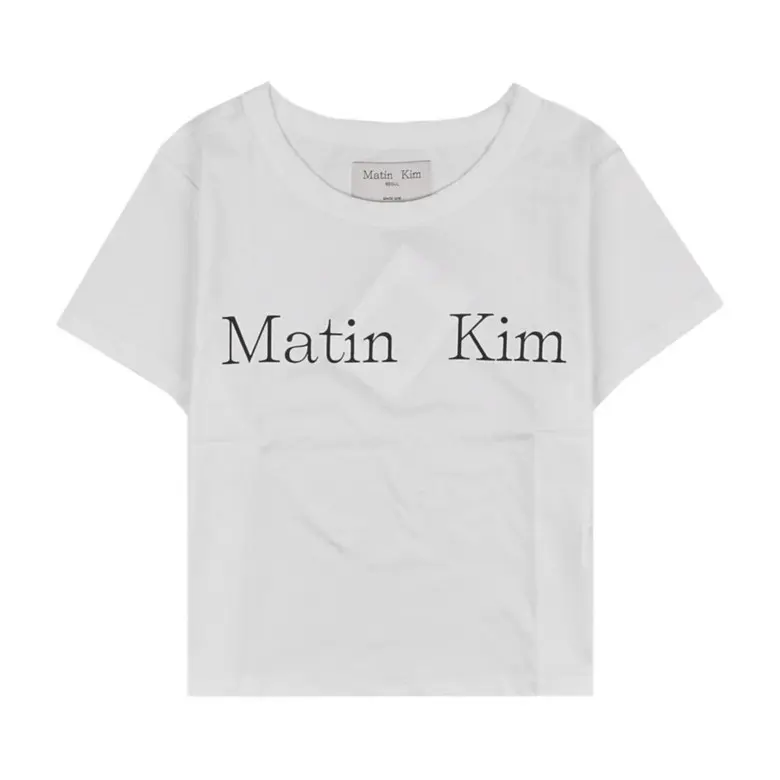MATIN KIM Logo Crop Top Women's Short-Sleeve Cotton T-Shirt MK2400TS041M, S/M Detail
