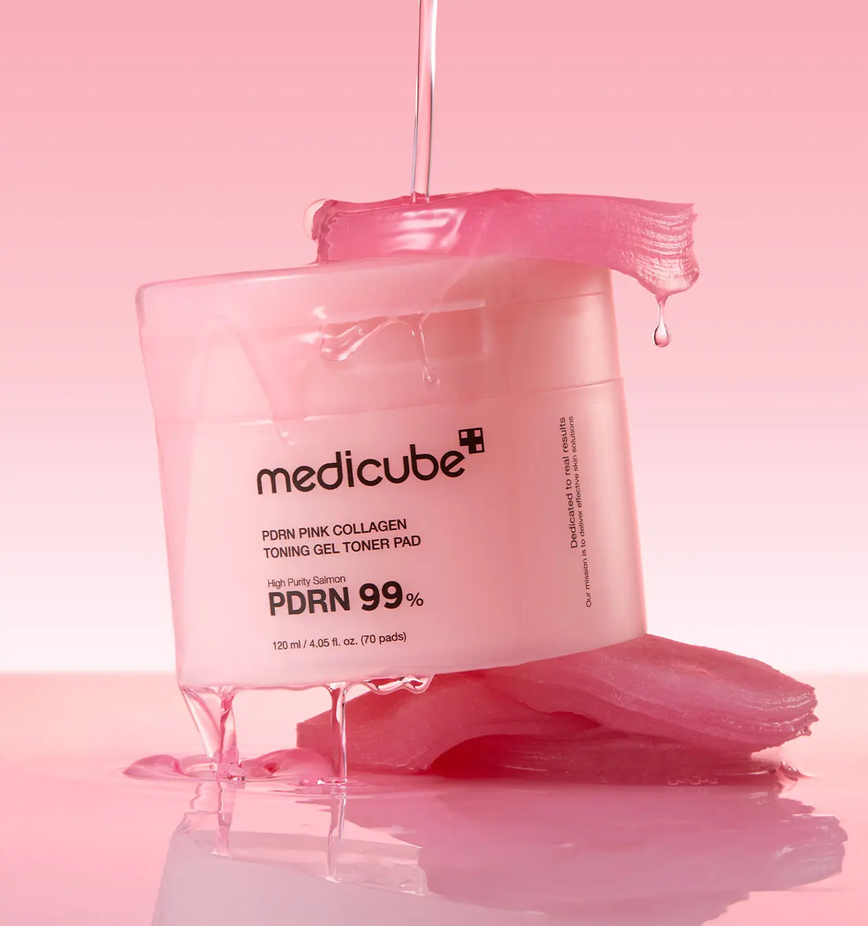 medicube PDRN Pink Collagen Toning Gel Toner Pad 70 Pads 120ml