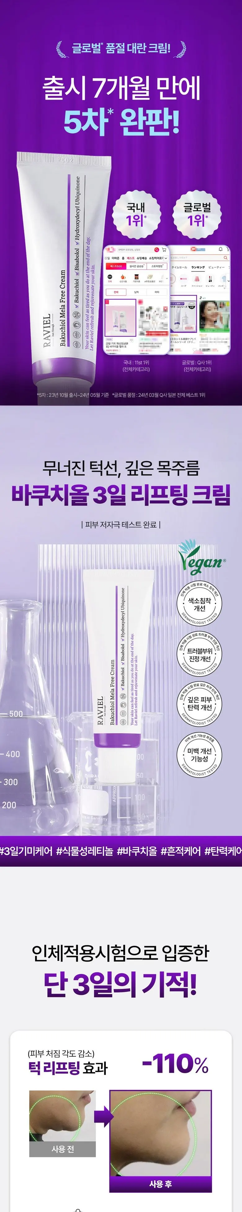 RAVIEL Bakuchiol Mela Free Cream 50ml, 1 Count Detail