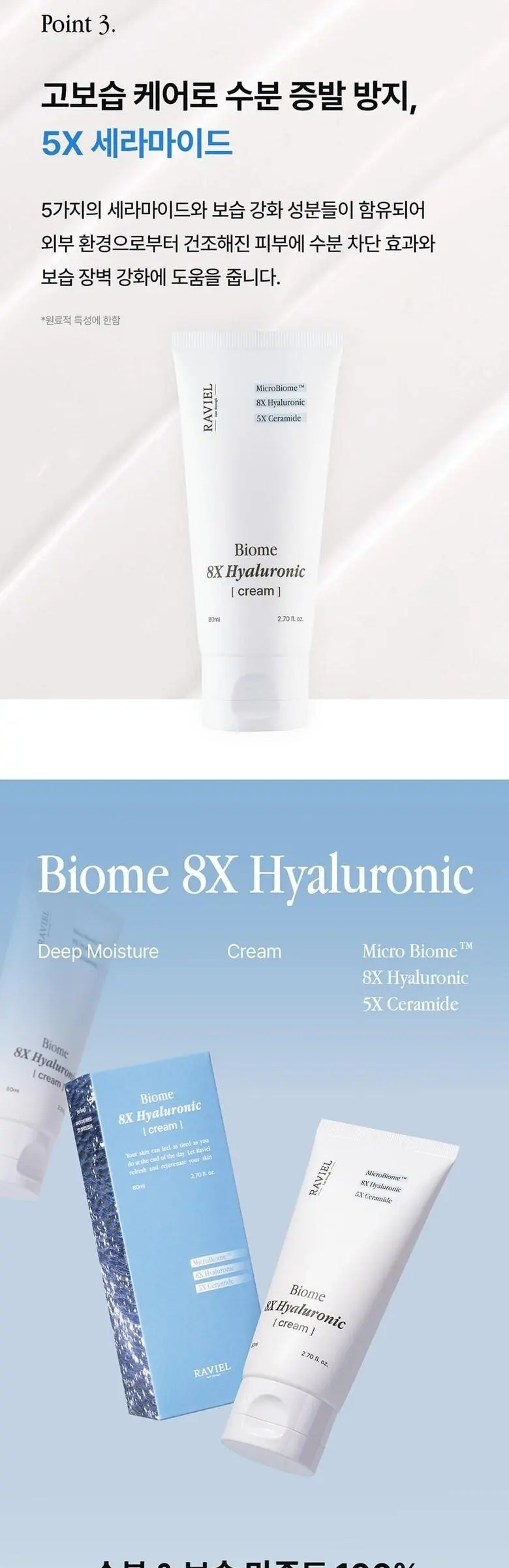 RAVIEL Biome 8X Hyaluronic Cream 80ml, 1 Count Detail