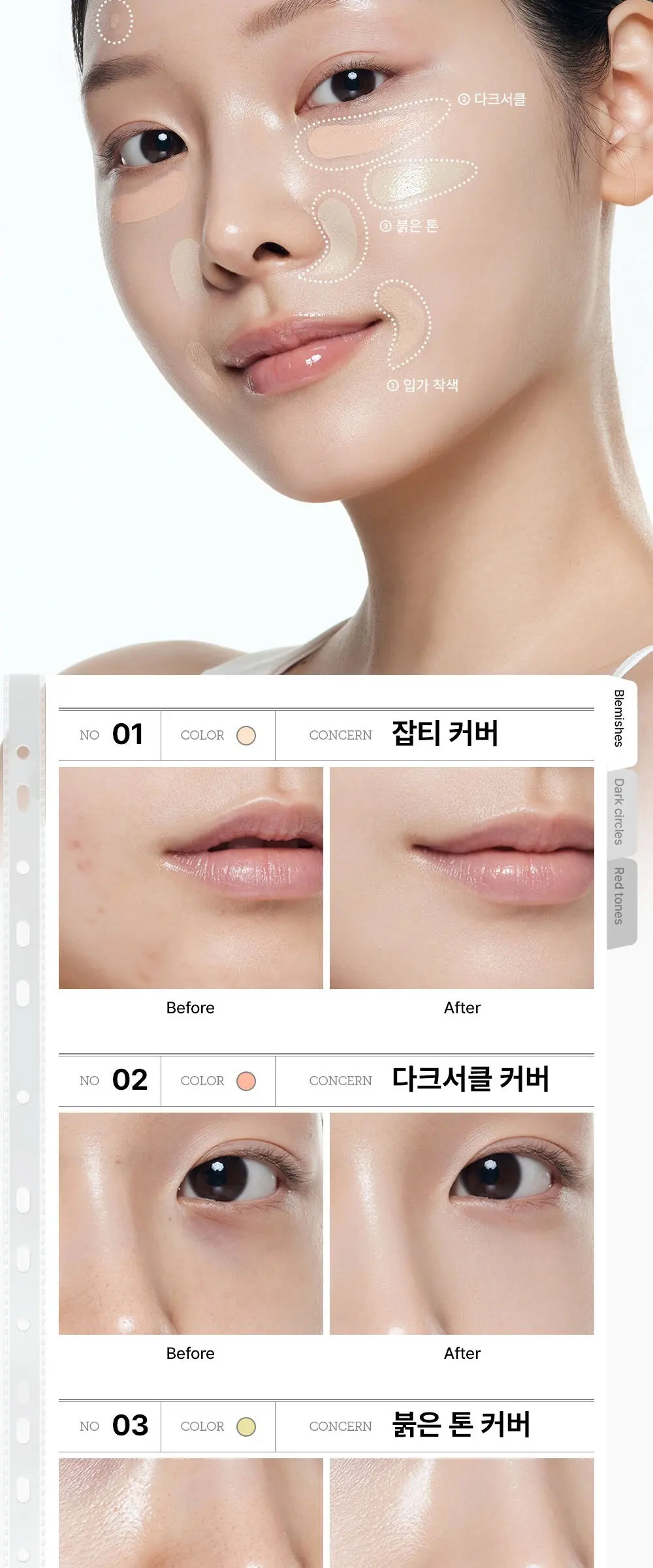 THE SAEM Cover Perfection Triple Pot Concealer Glow 6g 21N 1 Count Detail