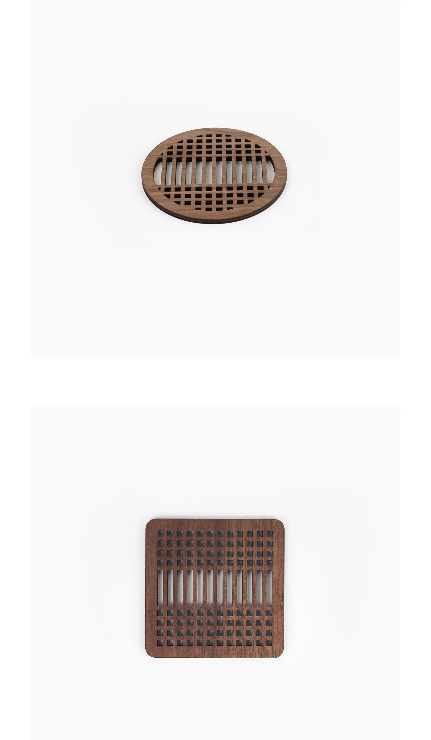 Yun Yonghan Traditional Wooden Lattice Cup Coaster (Walnut) Detail