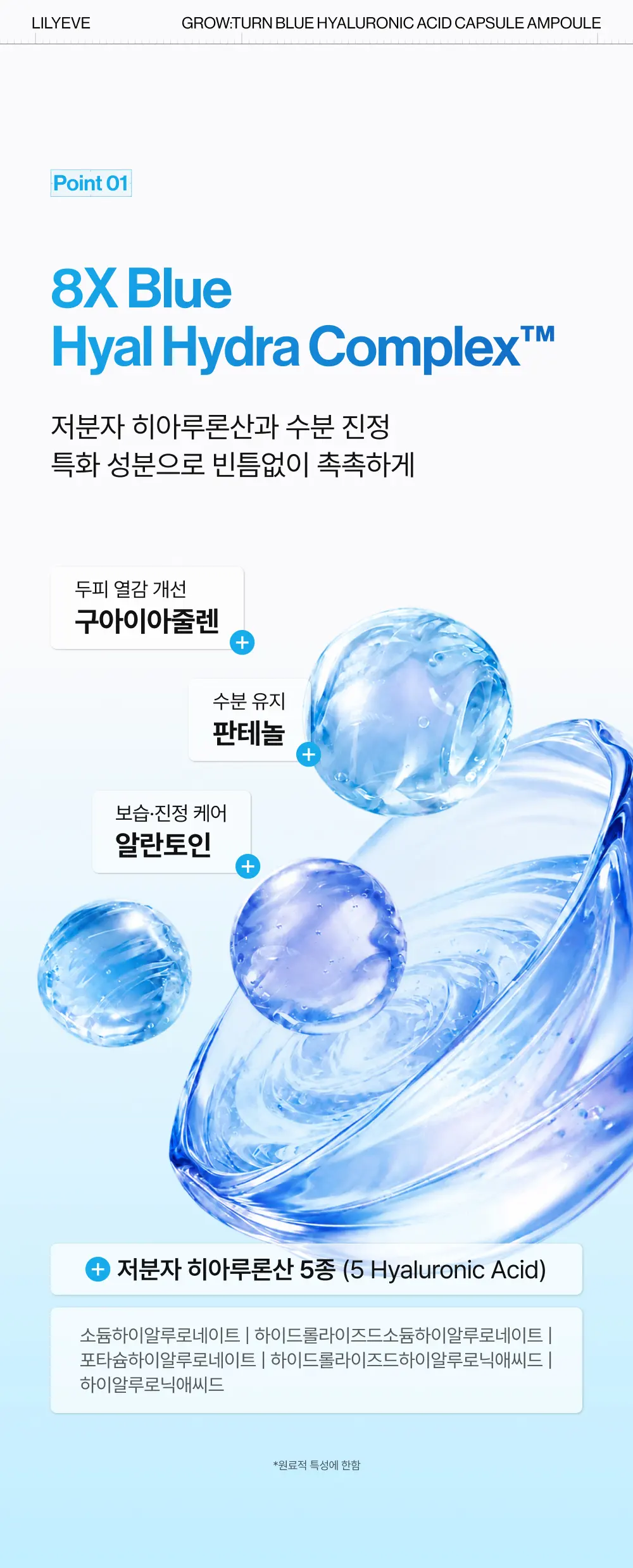 그로우턴 블루 히알루론산 캡슐 브러쉬 앰플 100ml 1개 Detail