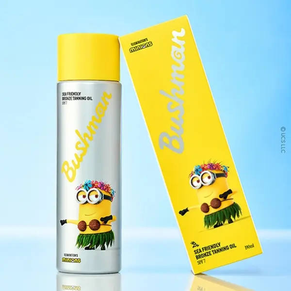 BUSHMAN Minions Sea Friendly Bronze Tanning Oil 190ml SPF7, 1 Count