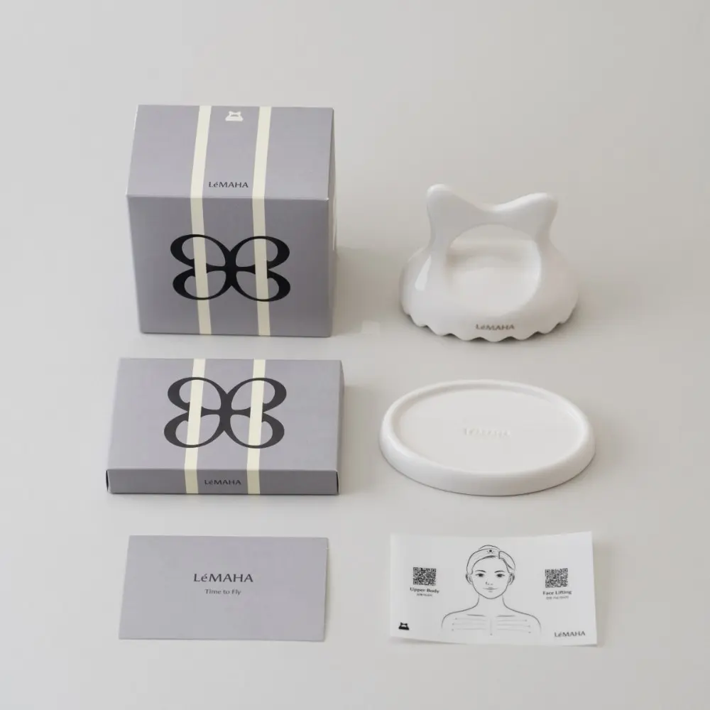 LeMAHA Body Gua Sha & Holder Set Ceramic