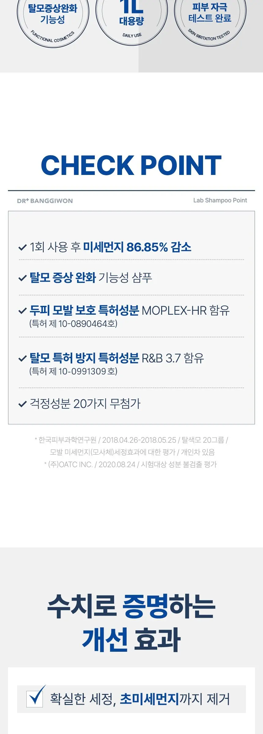 닥터방기원 랩 탈모 증상 완화 기능성샴푸, 1L, 1개 Detail