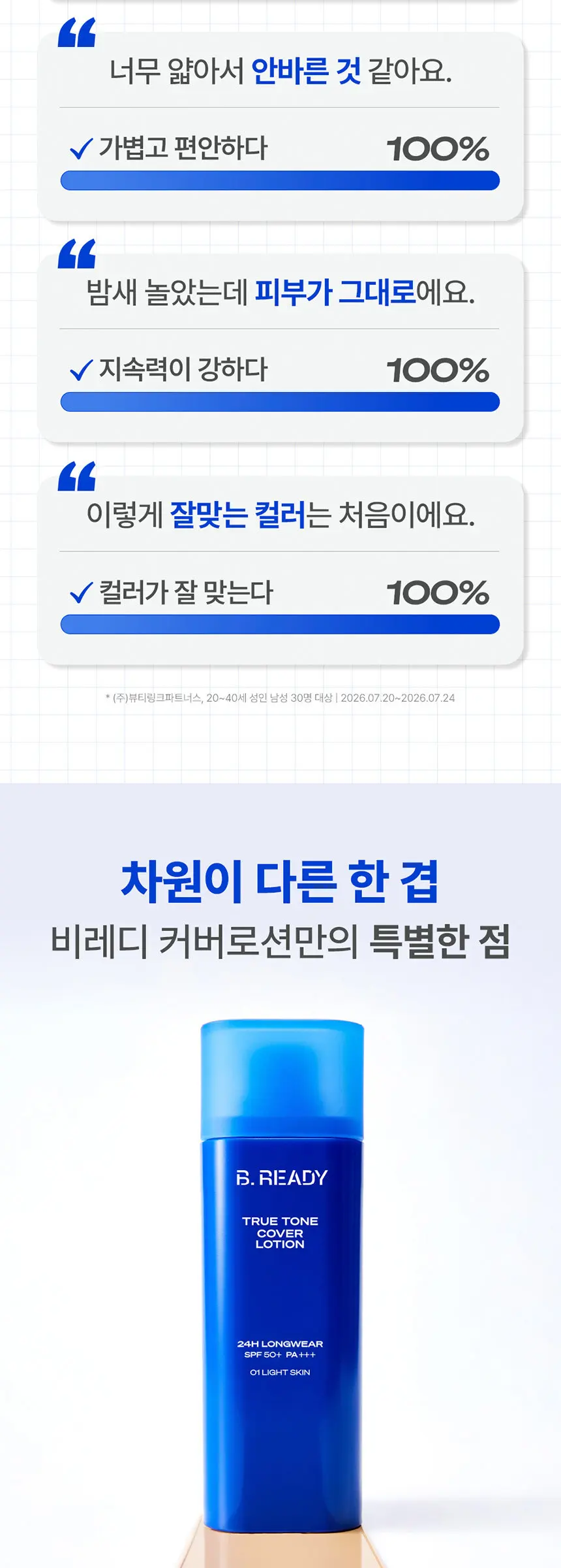 트루톤 커버로션 24H롱웨어 SPF50+ PA+++ 40ml (밝은 피부용 / 어두운 피부용) Detail