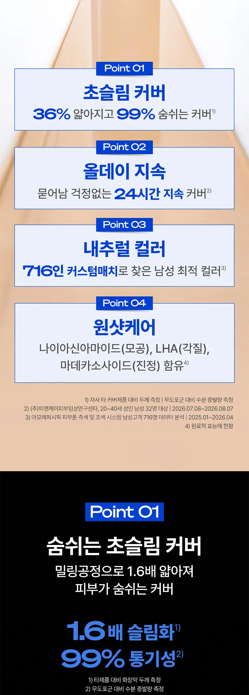 트루톤 커버로션 24H롱웨어 SPF50+ PA+++ 40ml (밝은 피부용 / 어두운 피부용) Detail