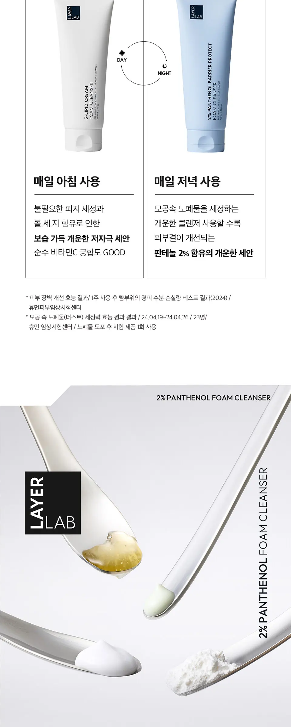 레이어랩 2% 판테놀 베리어 프로텍트 약알칼리 폼클렌저 150ml Detail