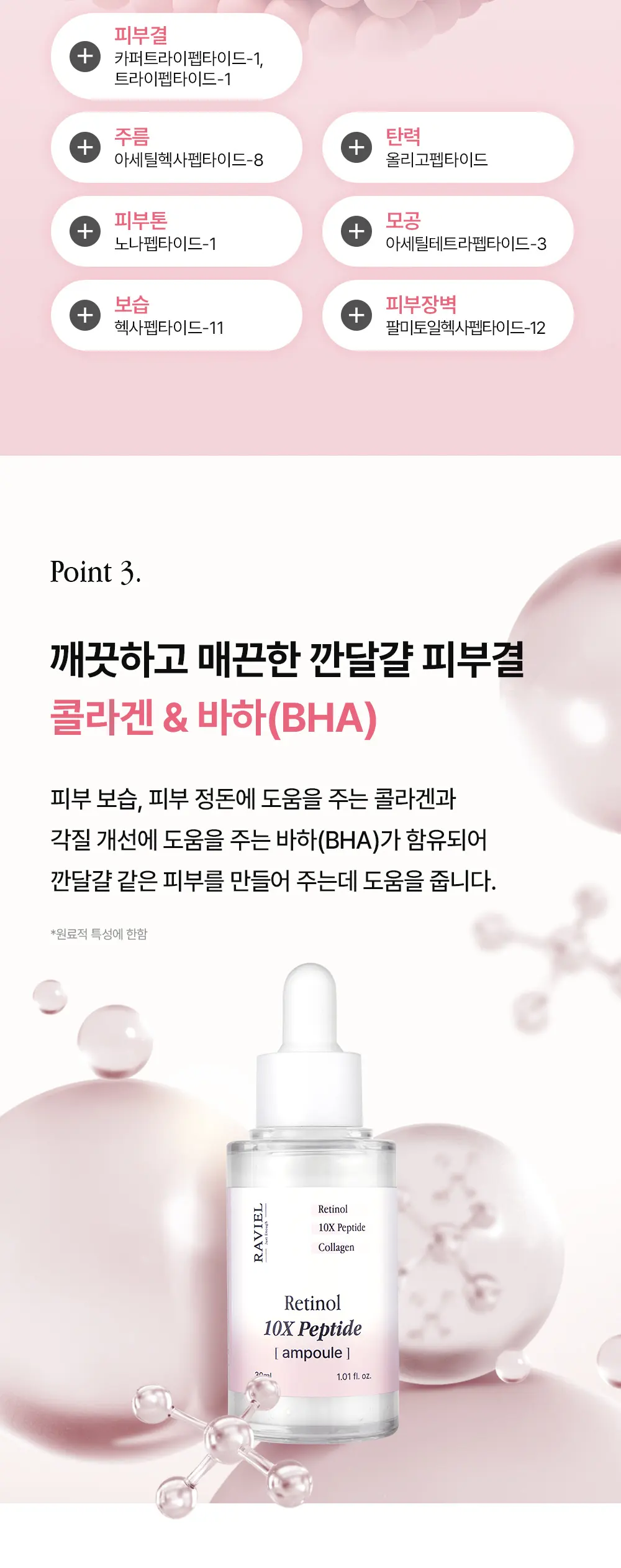 레티놀 펩타이드 피부결 리프팅 탄력 콜라겐 앰플 30ml Detail