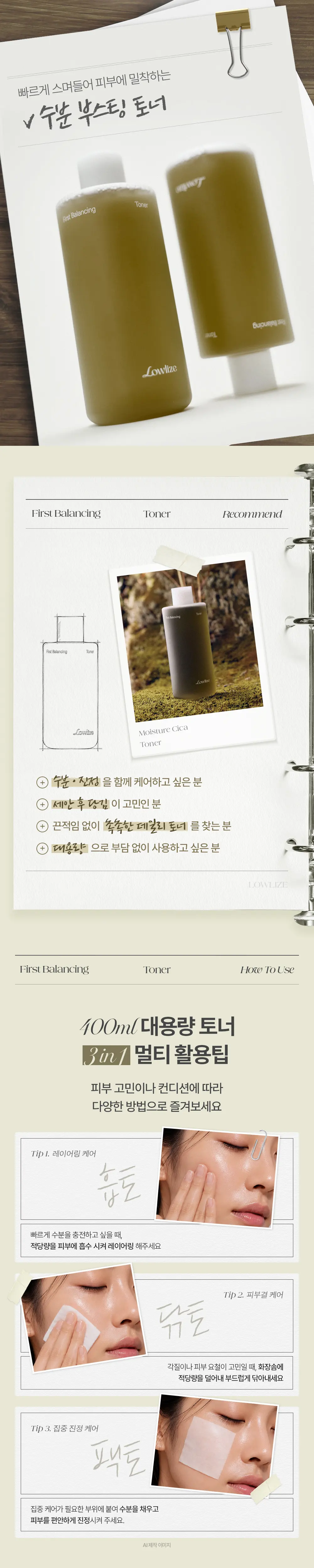 퍼스트 밸런싱 토너 400ML Detail