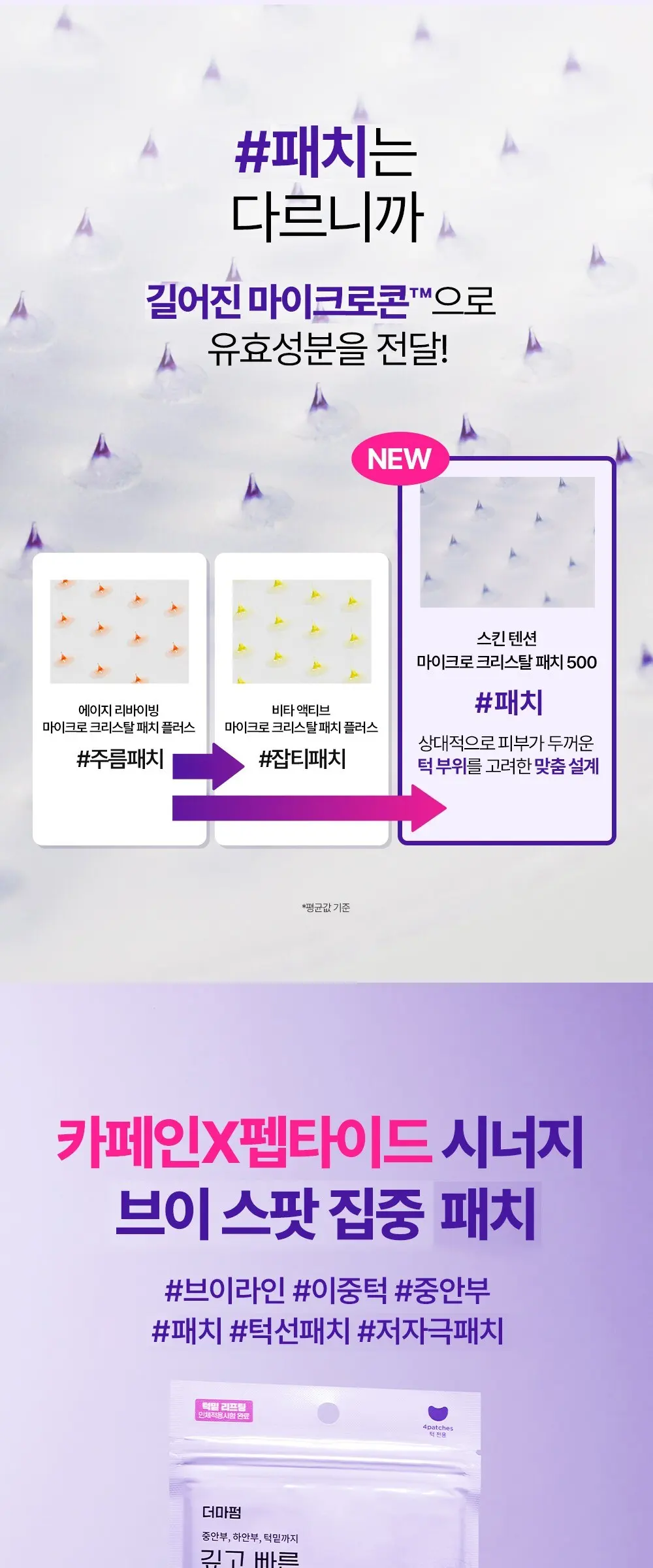 더마펌 스킨 텐션 브이 스팟 케어 리프팅 패치 500, 4개입, 1개 Detail