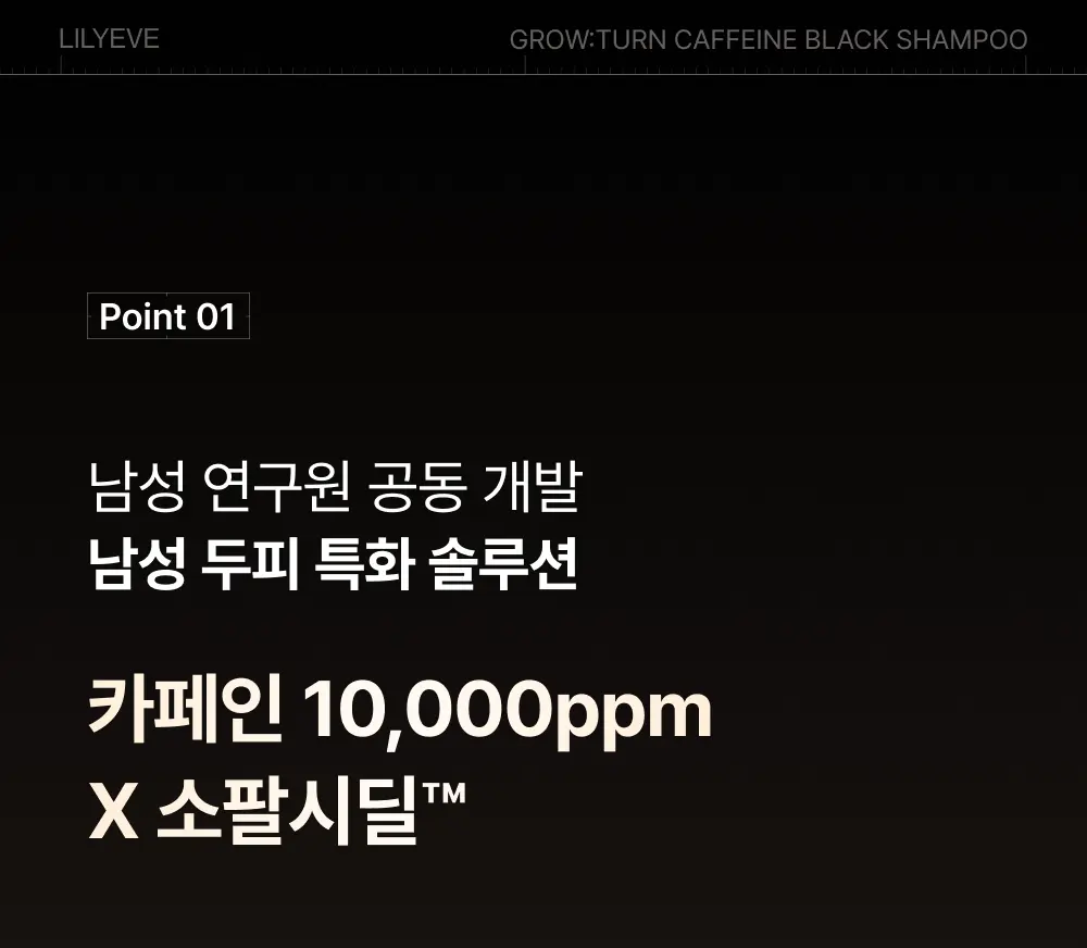그로우턴 카페인 블랙 샴푸 500ml 1개 Detail