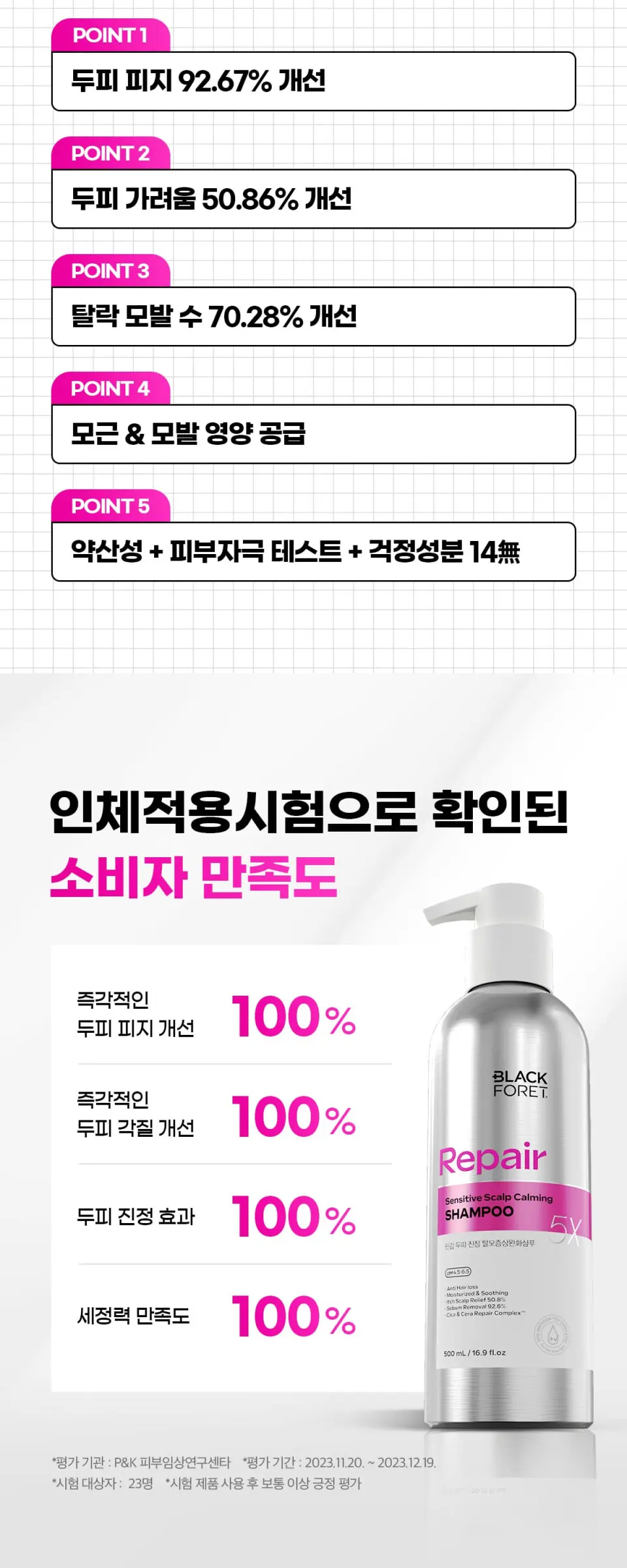 블랙포레 리페어 민감 두피 진정 탈모샴푸 500ml Detail