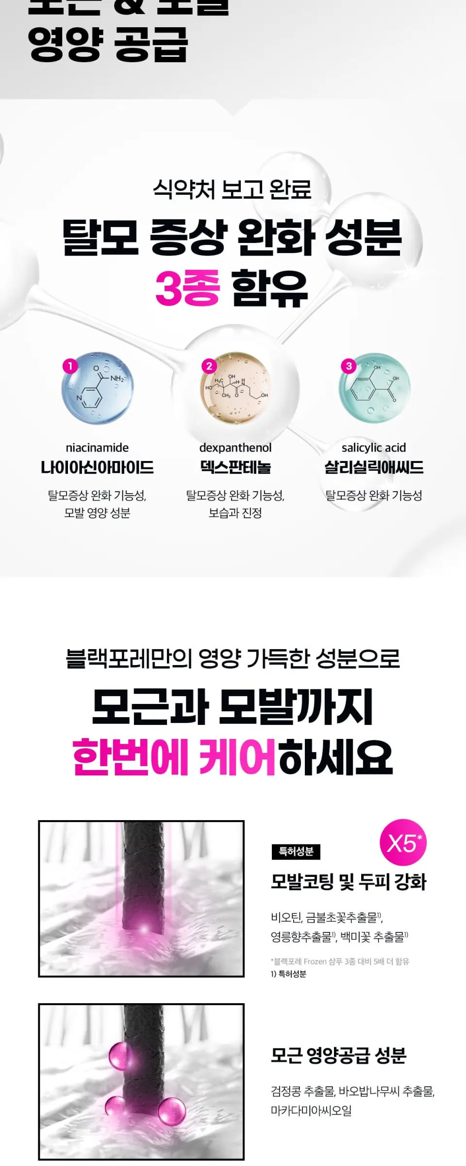 블랙포레 리페어 민감 두피 진정 탈모샴푸 500ml Detail