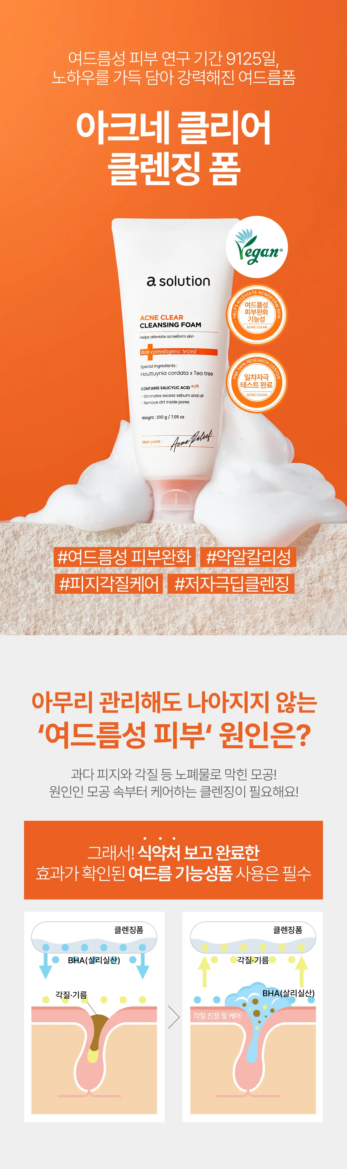 [미니 여행용] 에이솔루션 아크네 클리어 클렌징 폼 50g Detail