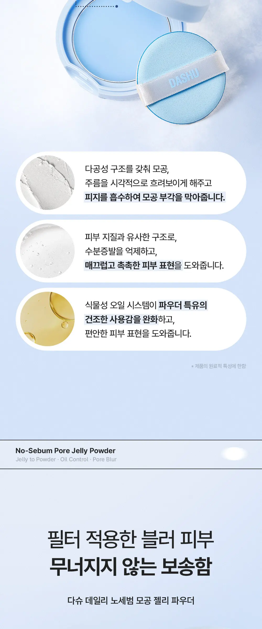 데일리 노세범 모공 젤리 파우더 기름종이 팩트 6.5g Detail