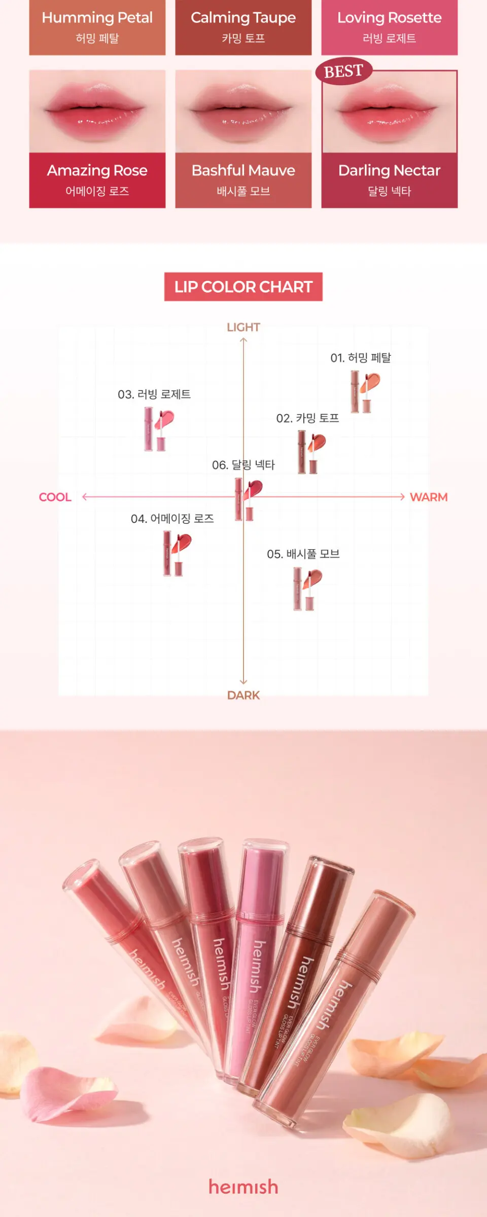 에버 글로우 글로스 립 틴트 6color 3.2g Detail