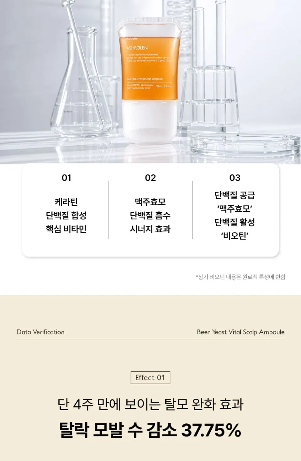 ASHROLEN Beer Yeast Vital Scalp Ampoule 100ml Detail