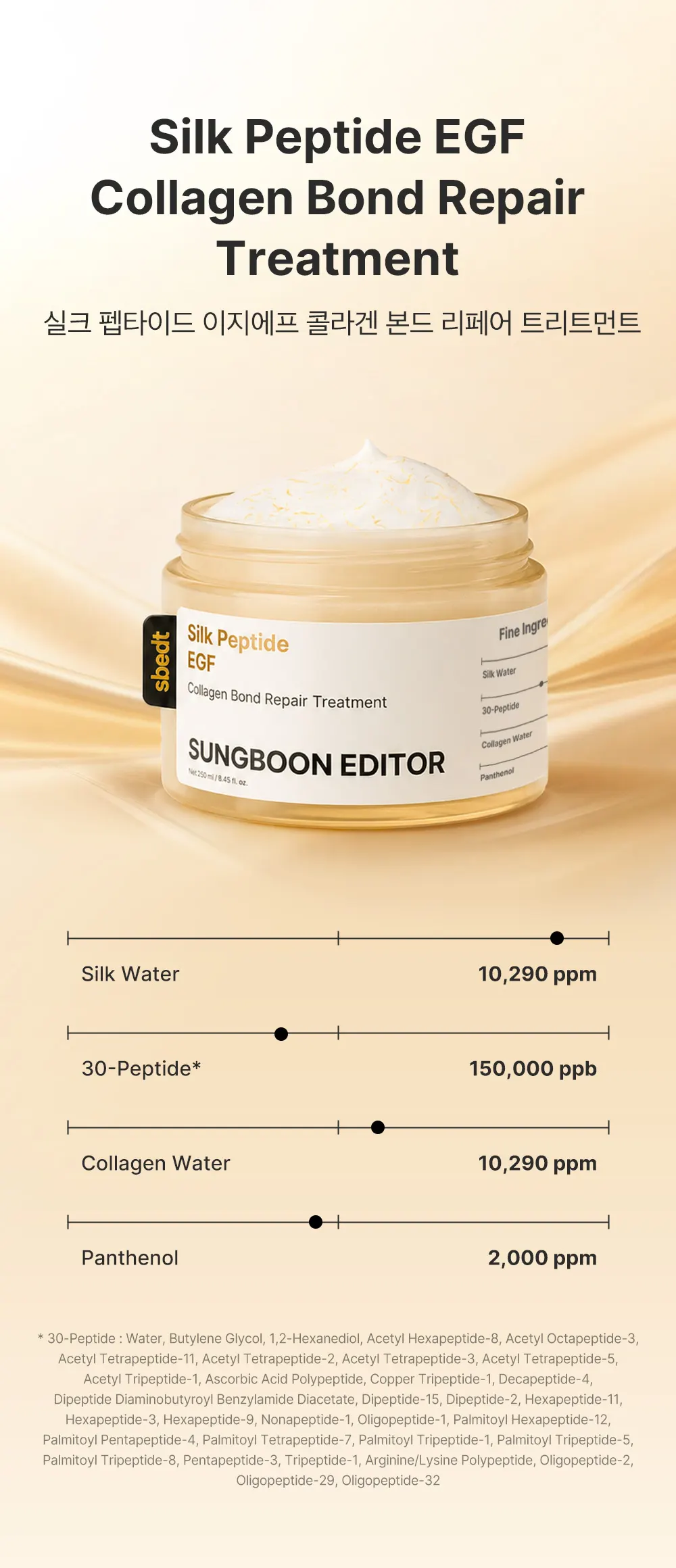 실크펩타이드 EGF 콜라겐 리페어 트리트먼트 250ml Detail
