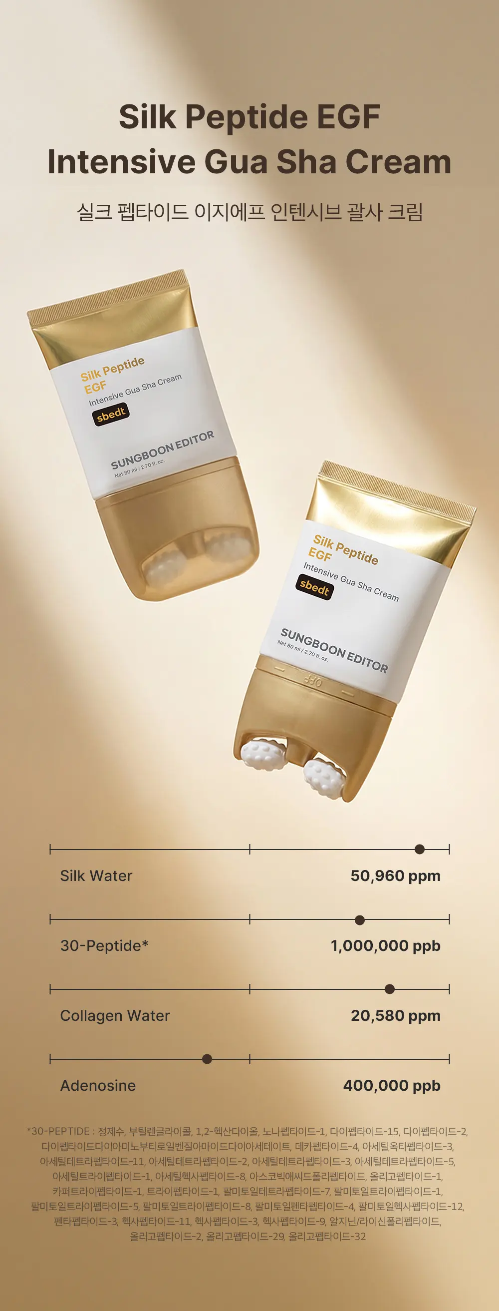 실크펩타이드 녹는실 EGF 괄사 크림 80ml Detail