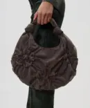 KIMZISU Floral Motif Smocked Mini Bag_BROWN