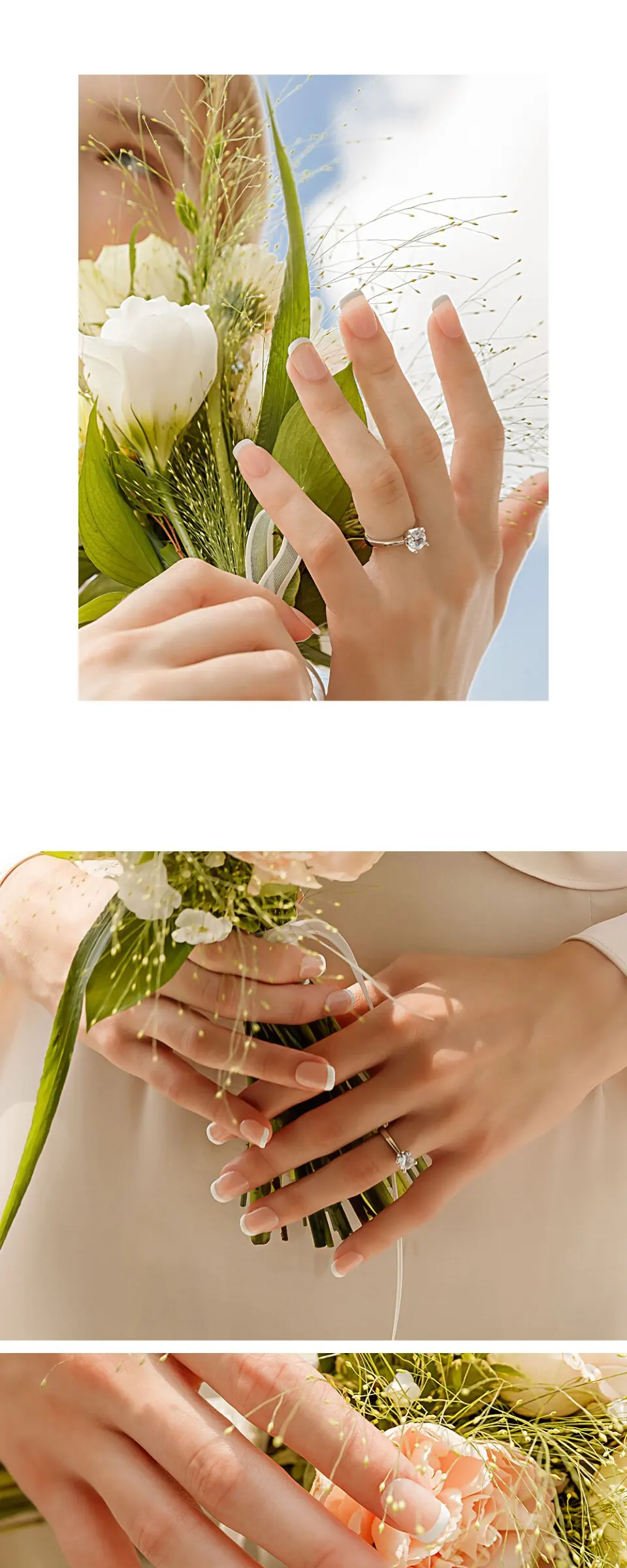 리유저블 네일팁 화이트 씬(레귤러 스퀘어) Detail