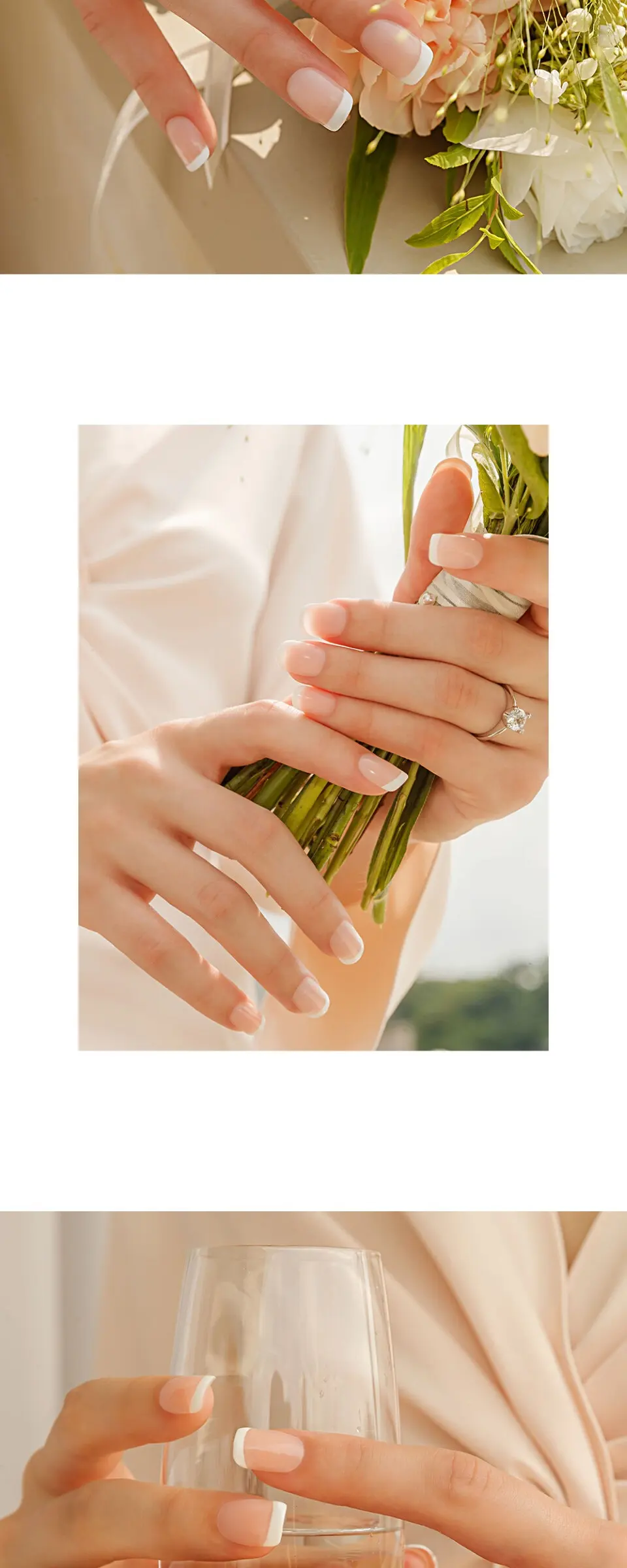 리유저블 네일팁 화이트 씬(레귤러 스퀘어) Detail