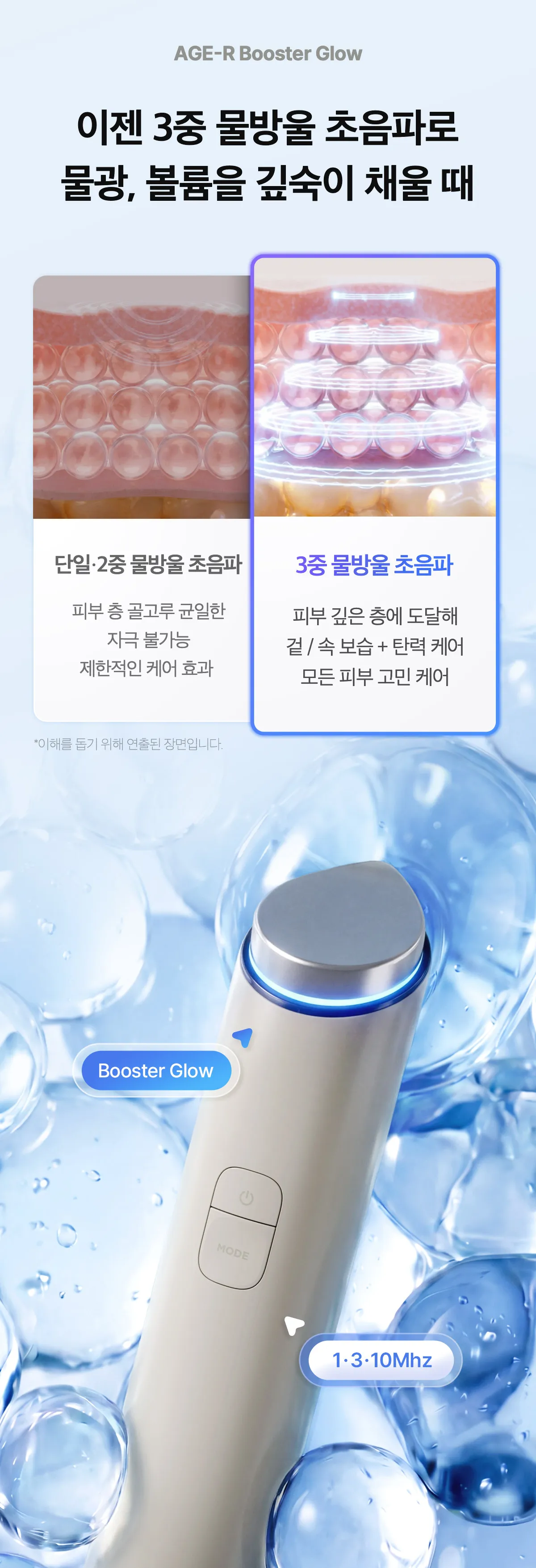 [물방울초음파] 메디큐브 에이지알 부스터 글로우 (로즈핑크/그레이) | 올리브영 Detail
