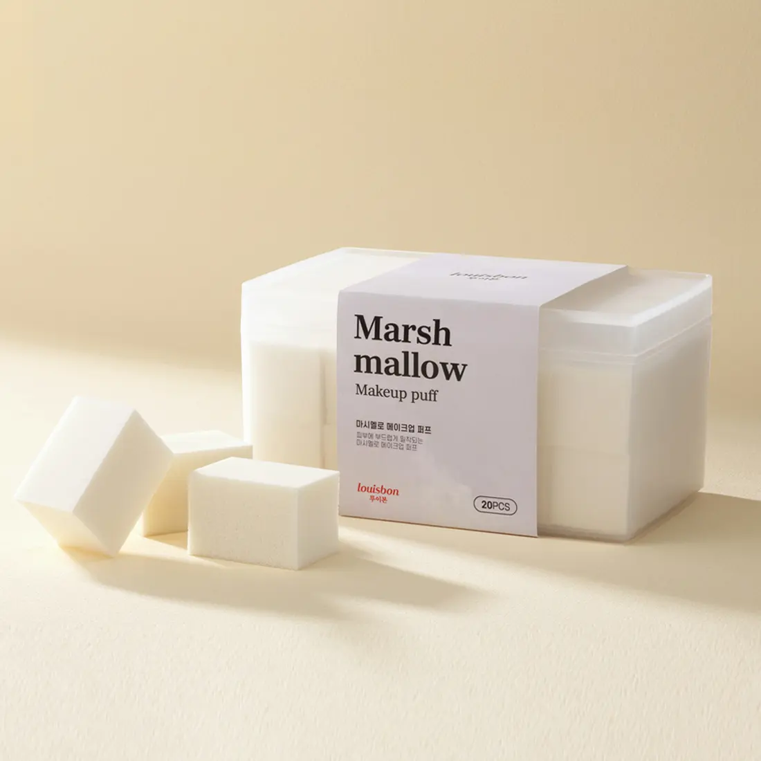 louisbon Marshmallow Makeup Puff with Case - 20 puffs