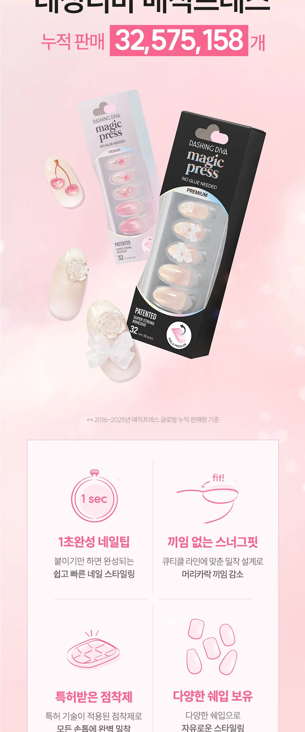 매직프레스 루엘 (아몬드) 네일팁 Detail