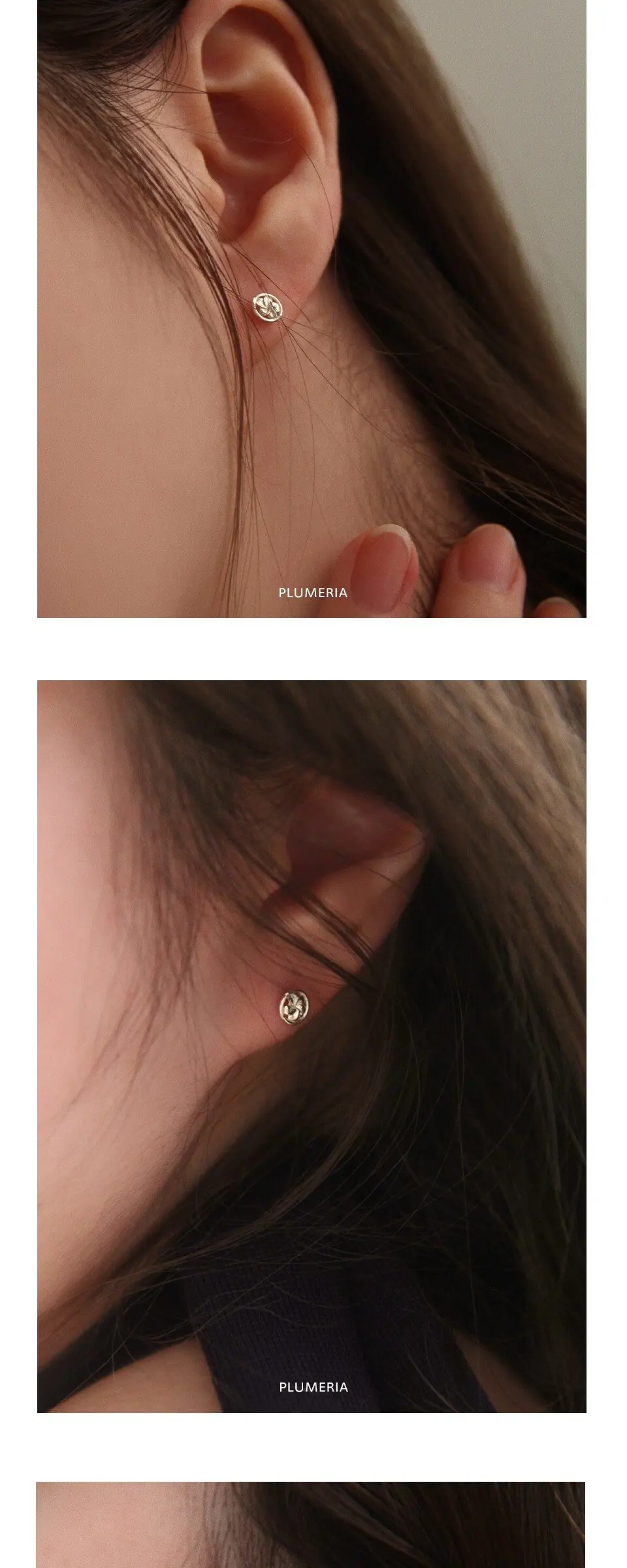 Rounded Silver Earrings 동그란 실버 귀걸이 Detail