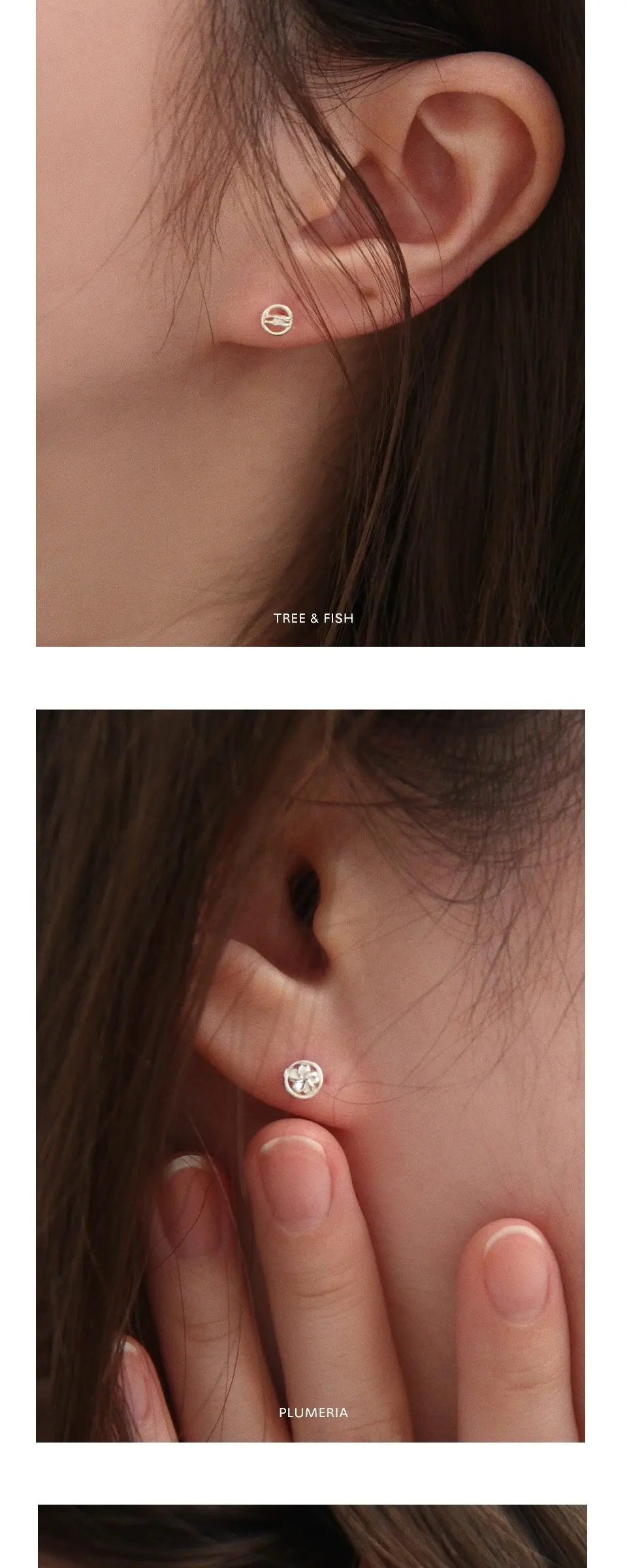 Rounded Silver Earrings 동그란 실버 귀걸이 Detail