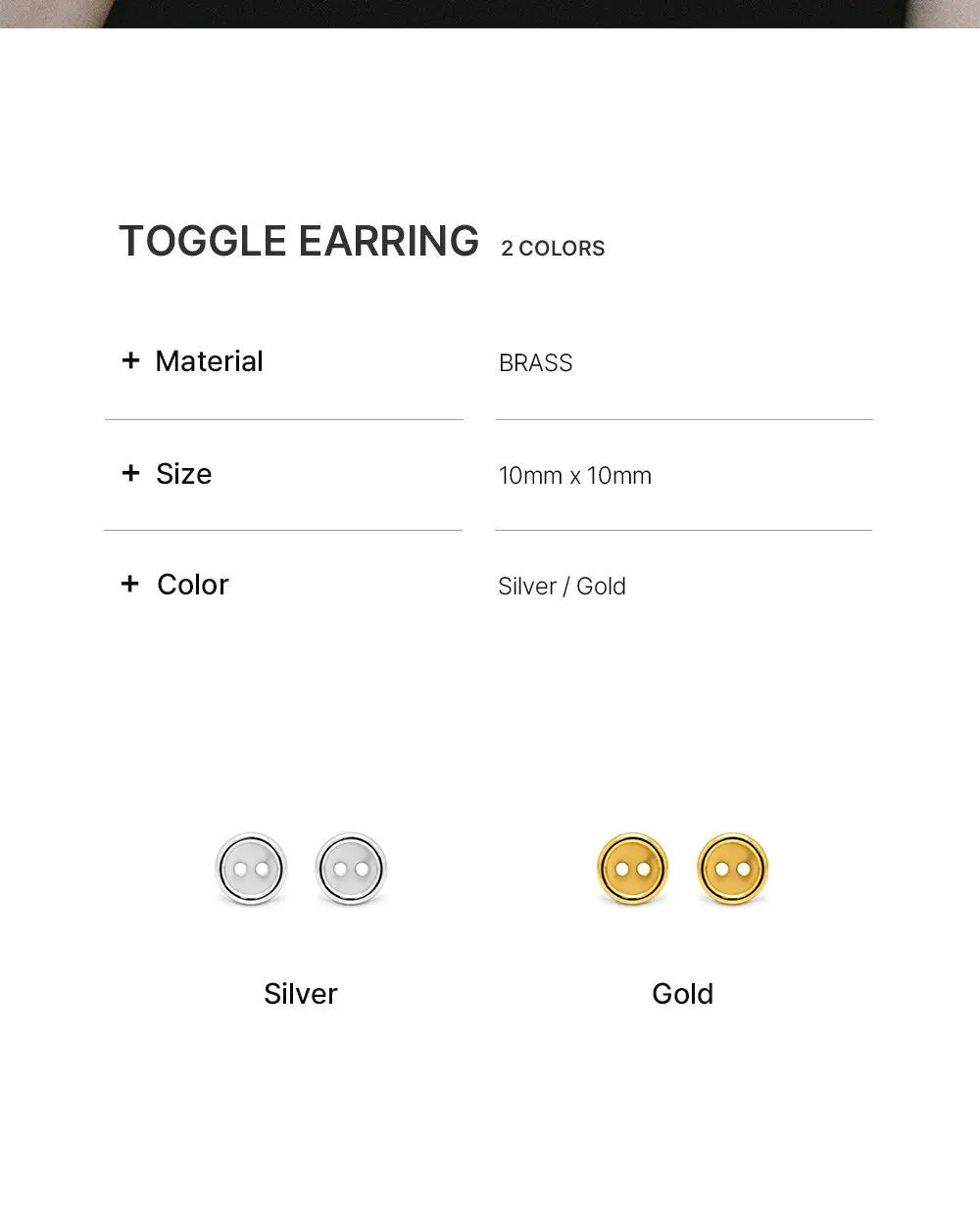 TOGGLE EARRING [2 COLORS] Detail