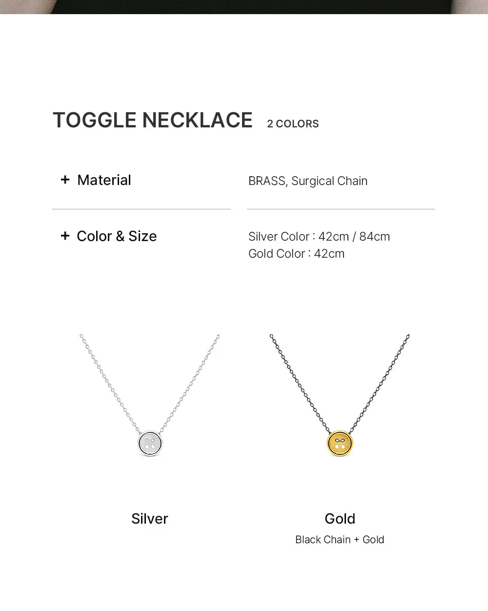 TOGGLE NECKLACE [2 COLORS] Detail