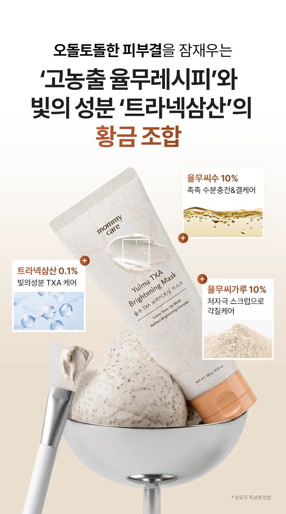 율무 TXA 브라이트닝 워시오프 마스크 120g Detail