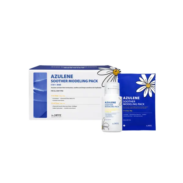 Dr Sante Azulene Soother Modeling Pack 10 Treatments - Step1: 80g x 10sachets, Step2: 80g x 1 (for 10 uses)