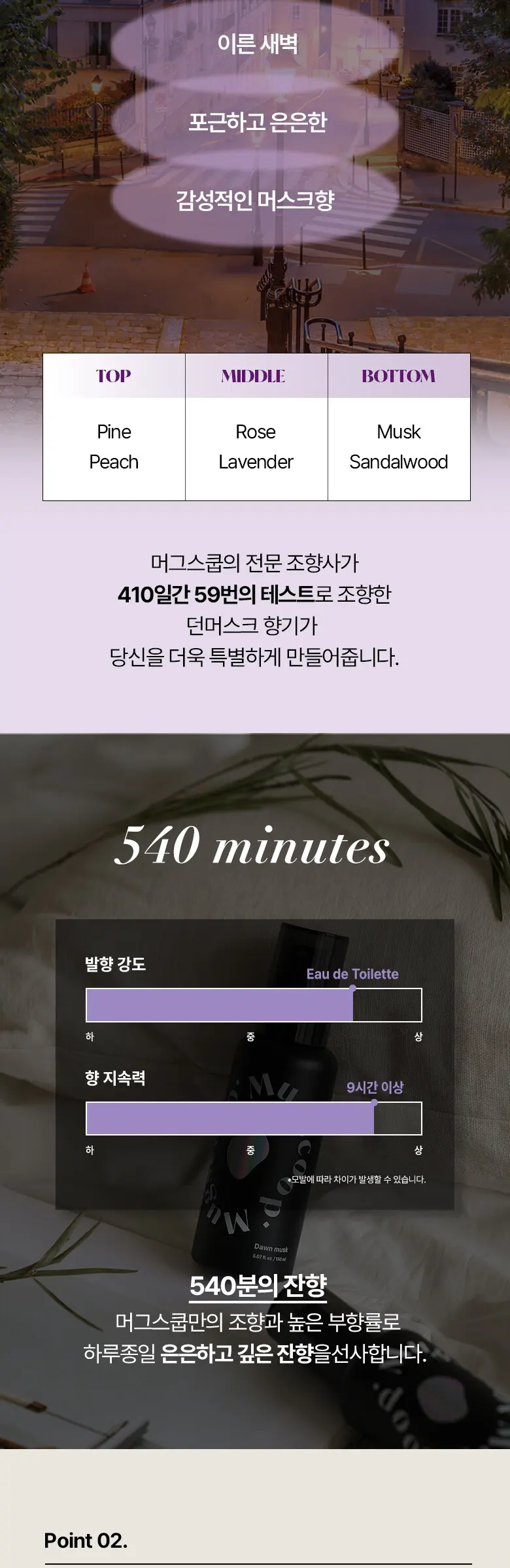 오로라 손상모 에센스 헤어미스트 150ml 던 머스크 향 Detail