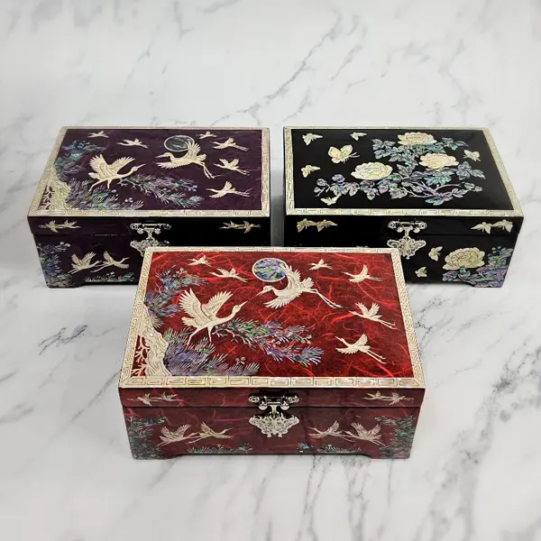 Pomimoeo Najeon Chilgi Mother-of-Pearl Jewelry Box Jikgeullim180 Traditional Korean Lacquerware Keepsake