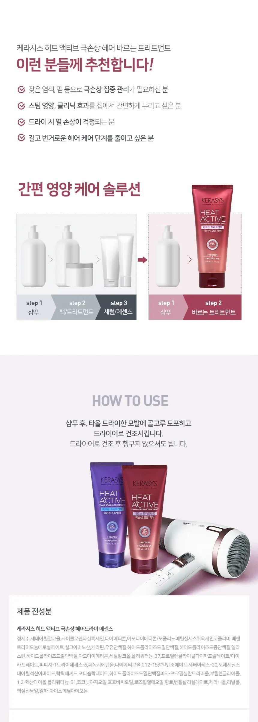 케라시스 히트 액티브 극손상 바르는 트리트먼트, 220ml, 1개 Detail