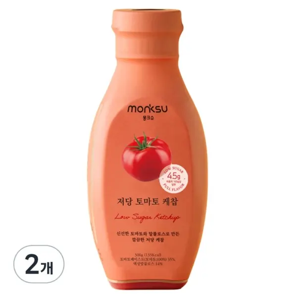 monksu Low Sugar Tomato Ketchup 300g x 2 Packs