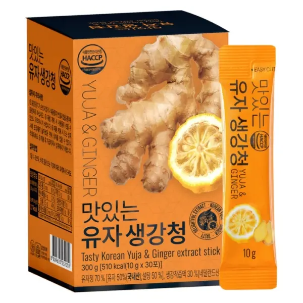 YuginongMaru Tasty Korean Yuja & Ginger Extract Stick 10g×30 Sticks